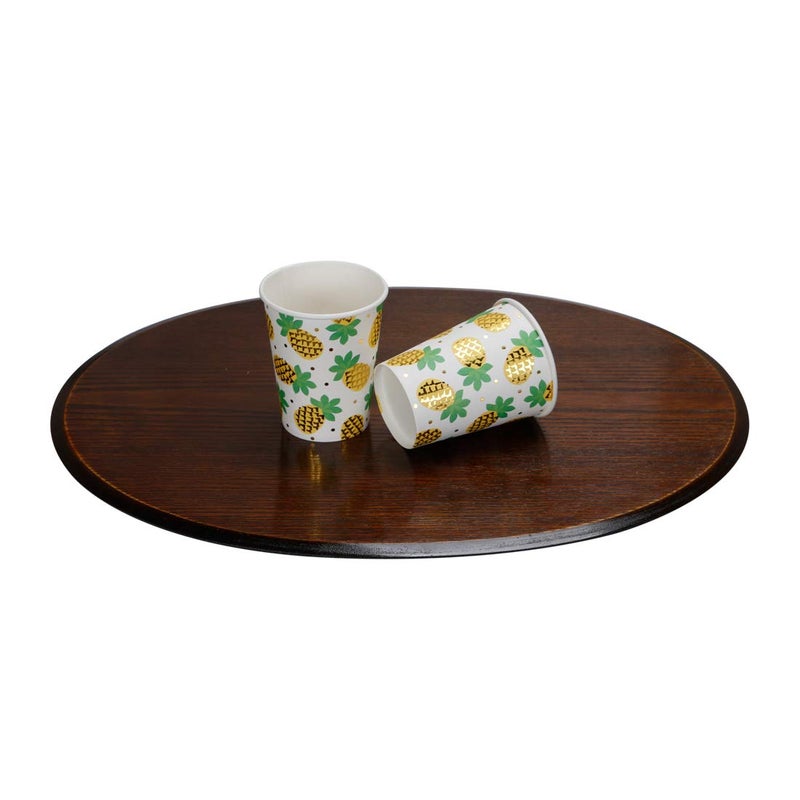 Geeklife Gold Pineapple Paper Cups, 9 oz Fruit Decorative Party Cups Set, Sparkly Gold Foil Disposable Paper Cups,40 pcs - Image 5